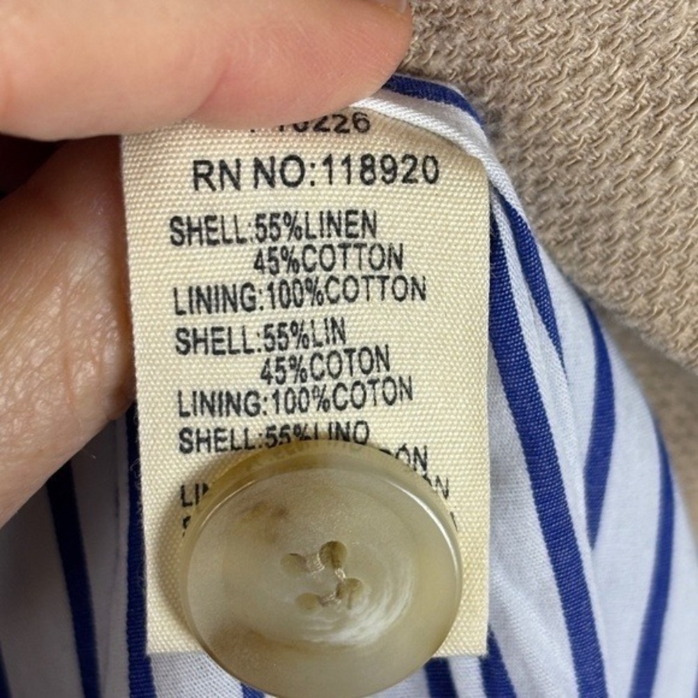 FRNCH Paris Women's Button Up Mini Skirt Sz M Linen Cotton Lined Preppy Academia - Picture 5 of 11